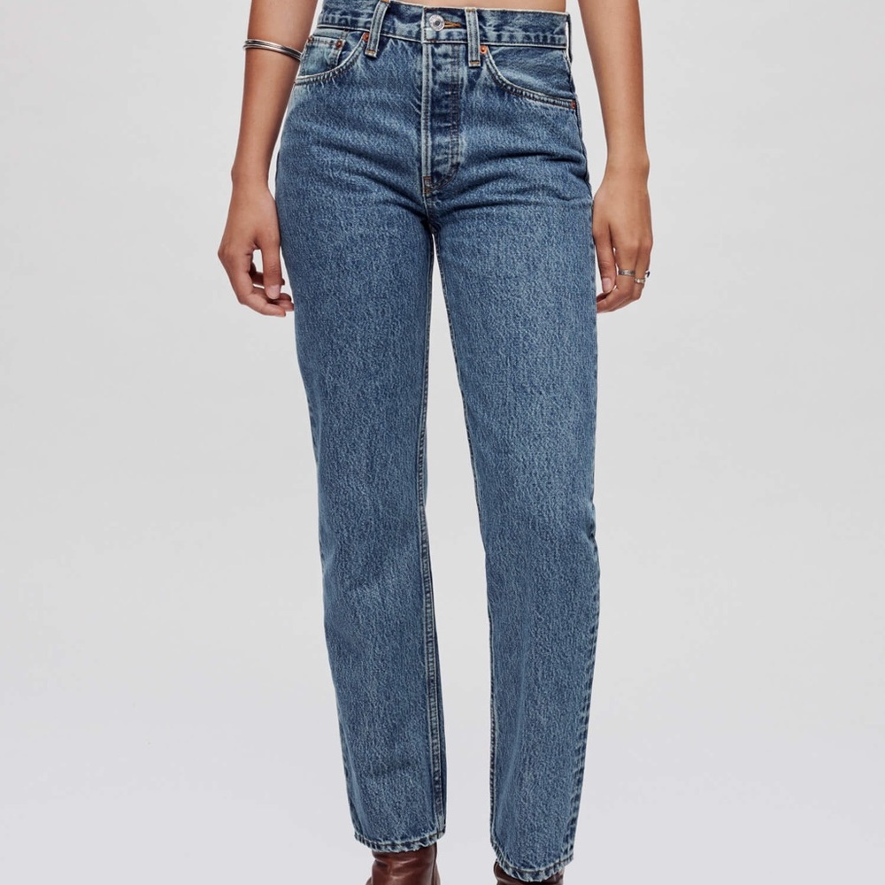 Re/Done High Rise Straight Leg Jeans